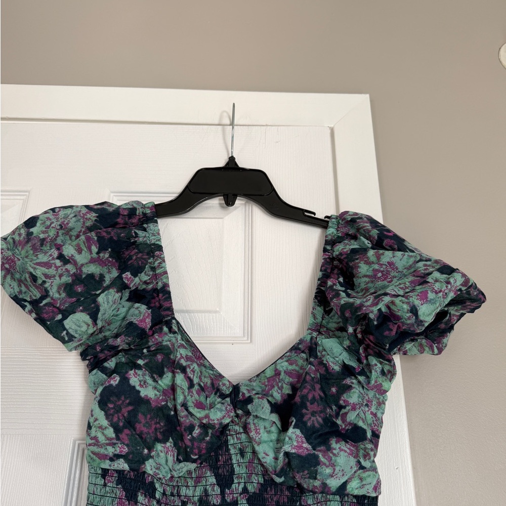 Free People Navy and Teal Floral Maxi Dress - Picture 8 of 11